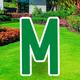 Festive Green Letter (M) Corrugated Plastic Yard Sign, 30in